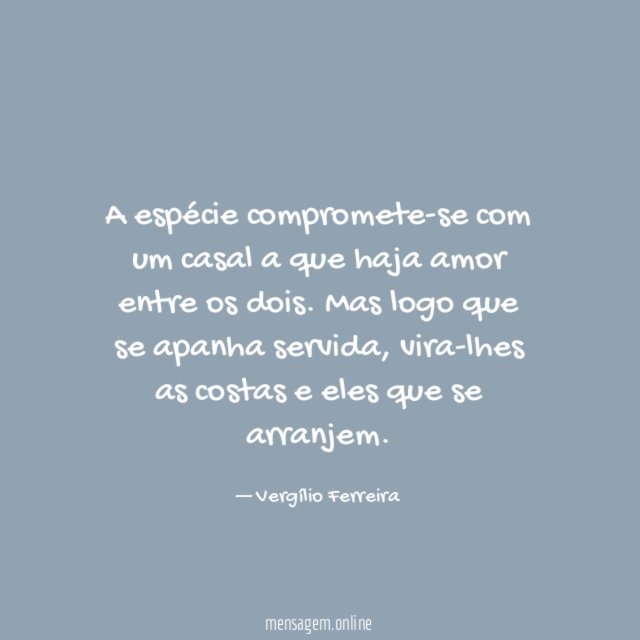 A espécie compromete-se com um casal a que