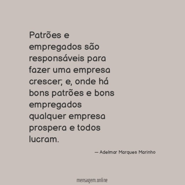 Patrões e empregados são responsáveis para fazer uma