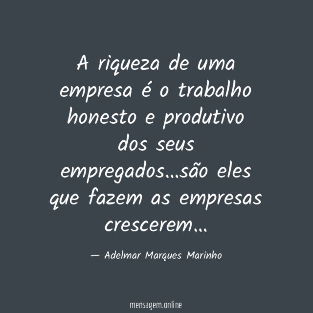 A riqueza de uma empresa é o trabalho