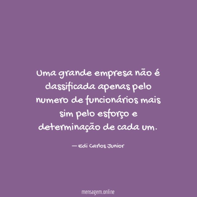 Uma grande empresa não é classificada apenas pelo