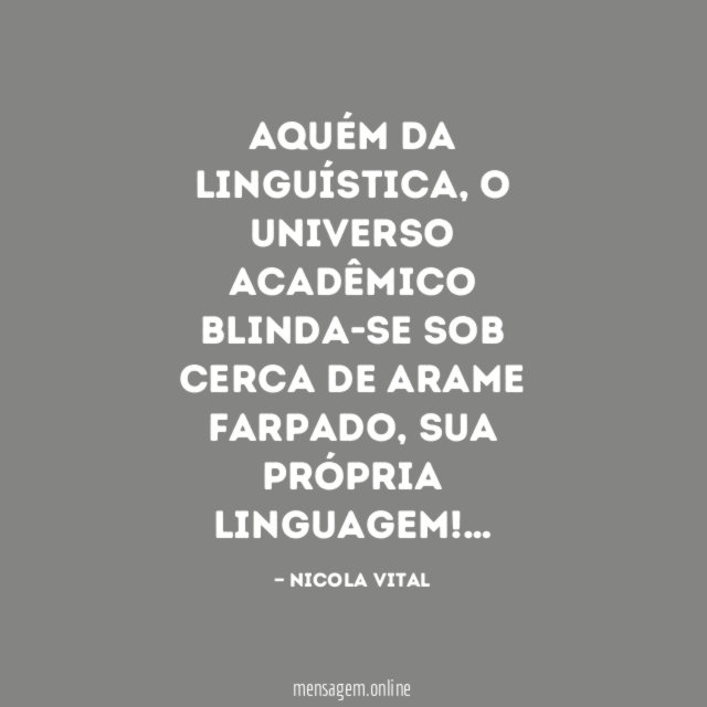 AQUÉM DA LINGUÍSTICA