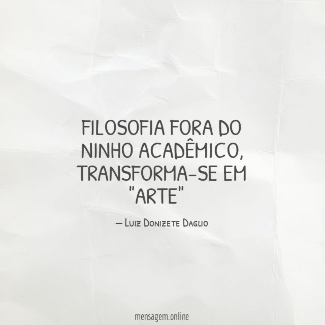 FILOSOFIA FORA DO NINHO ACADÊMICO