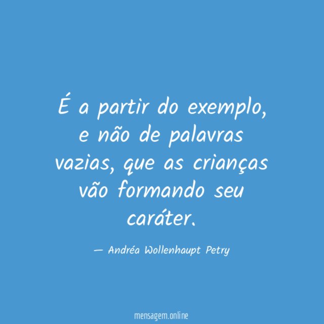 É a partir do exemplo
