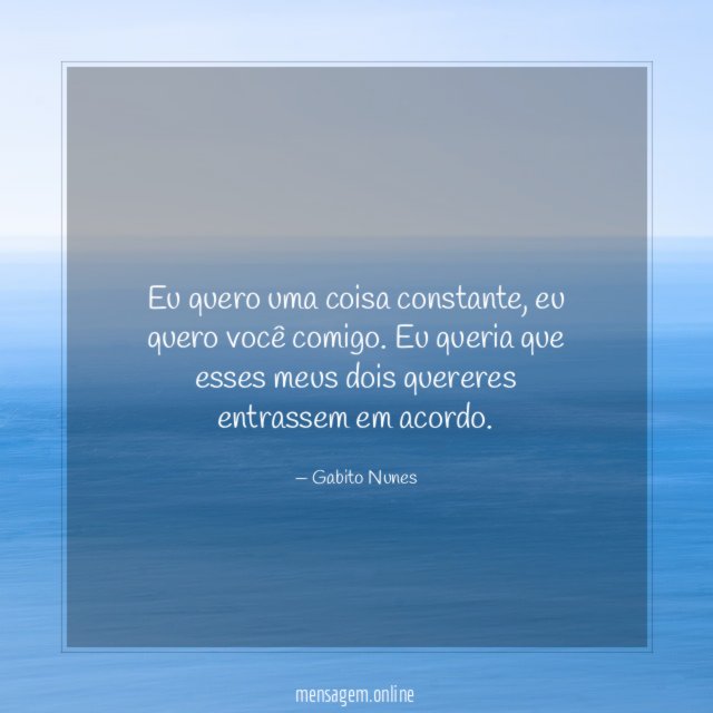 Eu quero uma coisa constante