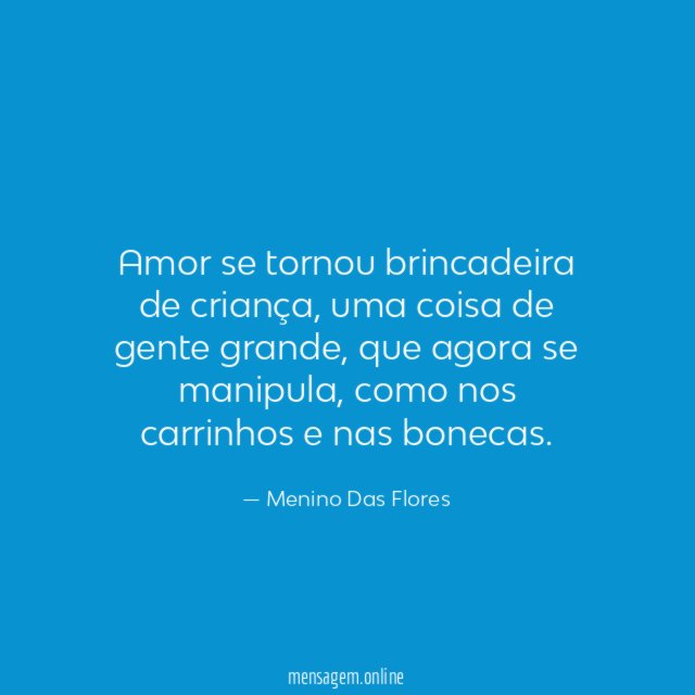 Amor se tornou brincadeira de criança