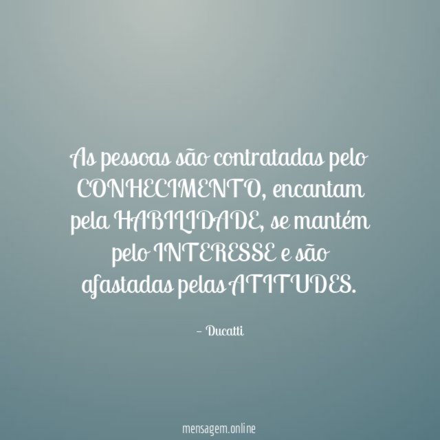 As pessoas são contratadas pelo CONHECIMENTO
