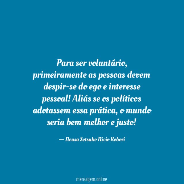 Para ser voluntário
