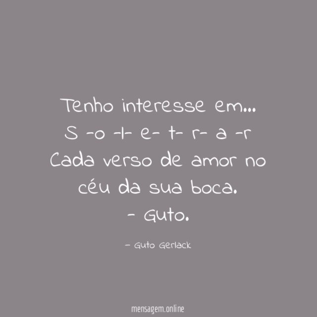 Tenho interesse em…