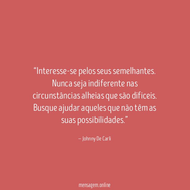 Interesse-se pelos seus semelhantes