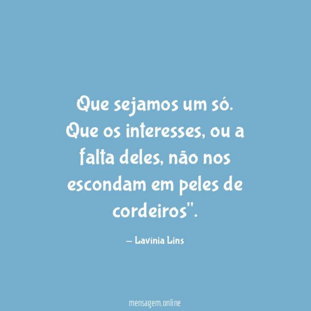 Que sejamos um só