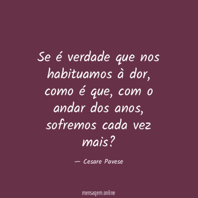 Se é verdade que nos habituamos à dor