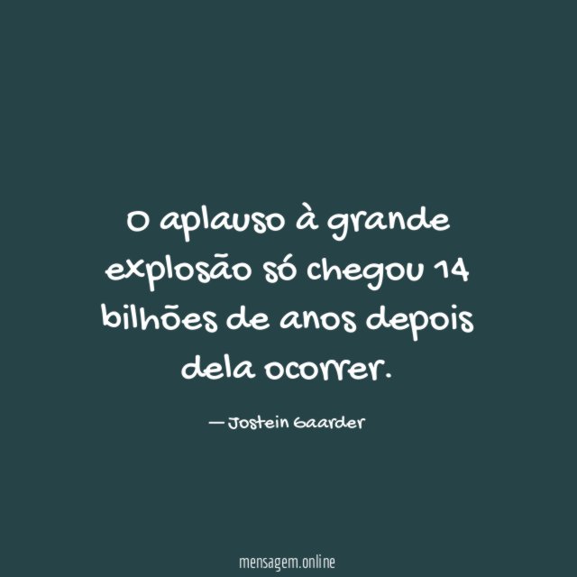O aplauso à grande explosão só chegou 14