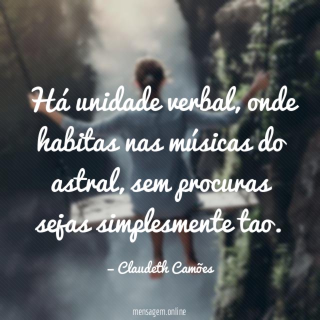 Há unidade verbal