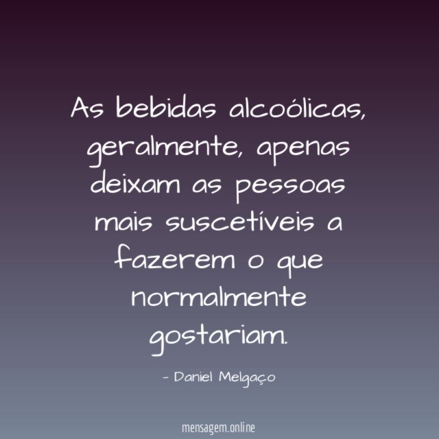 As bebidas alcoólicas