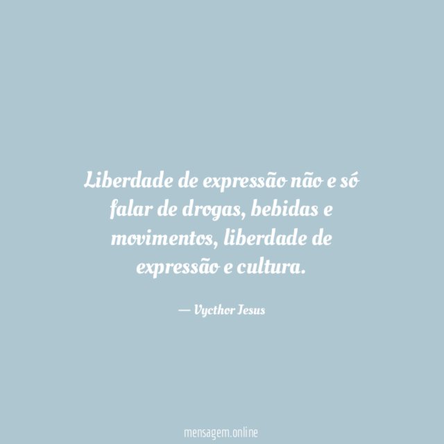 Liberdade de expressão não e só falar de drogas
