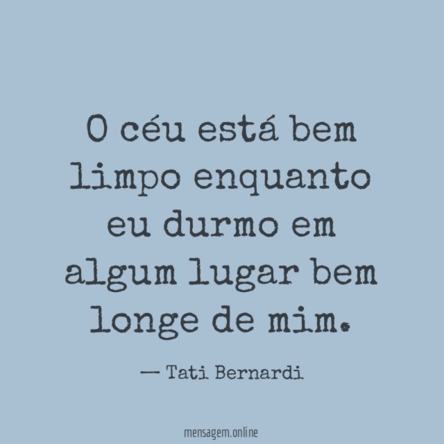 O céu está bem limpo enquanto eu durmo