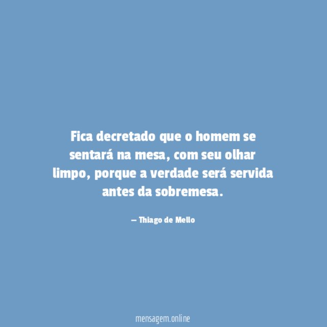 Fica decretado que o homem se sentará na mesa