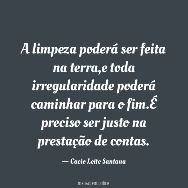 A limpeza poderá ser feita na terra