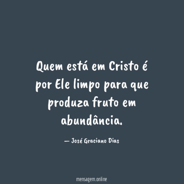 Quem está em Cristo é por Ele limpo