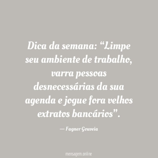 Dica da semana
