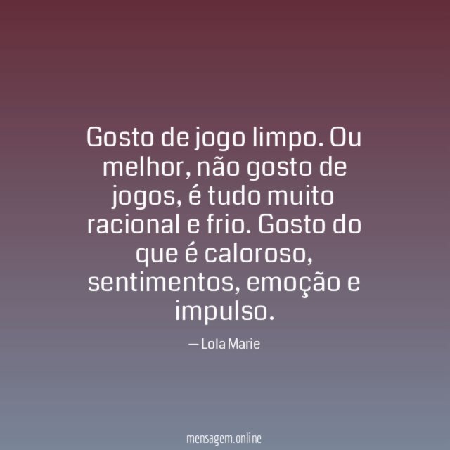 Gosto de jogo limpo