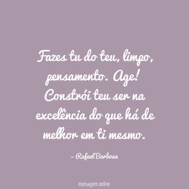 Fazes tu do teu