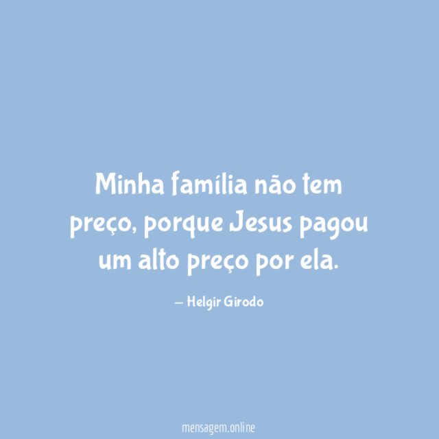 Minha família não tem preço
