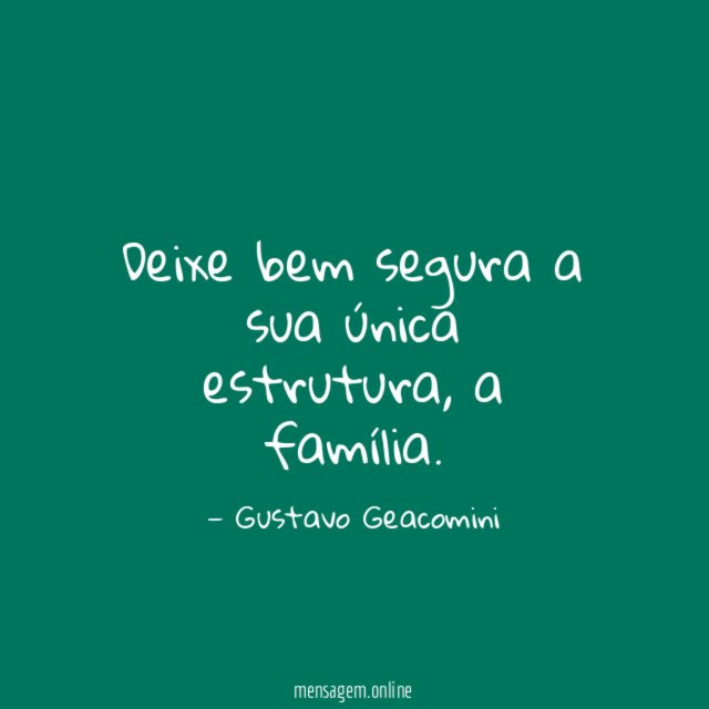 Deixe bem segura a sua única estrutura
