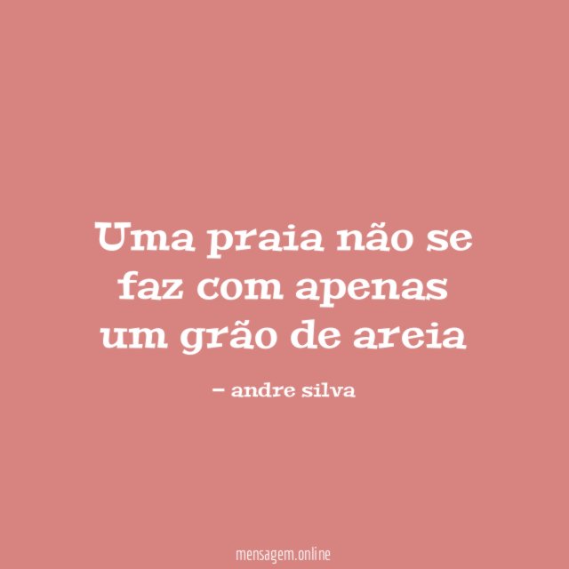 Uma praia não se faz com apenas um