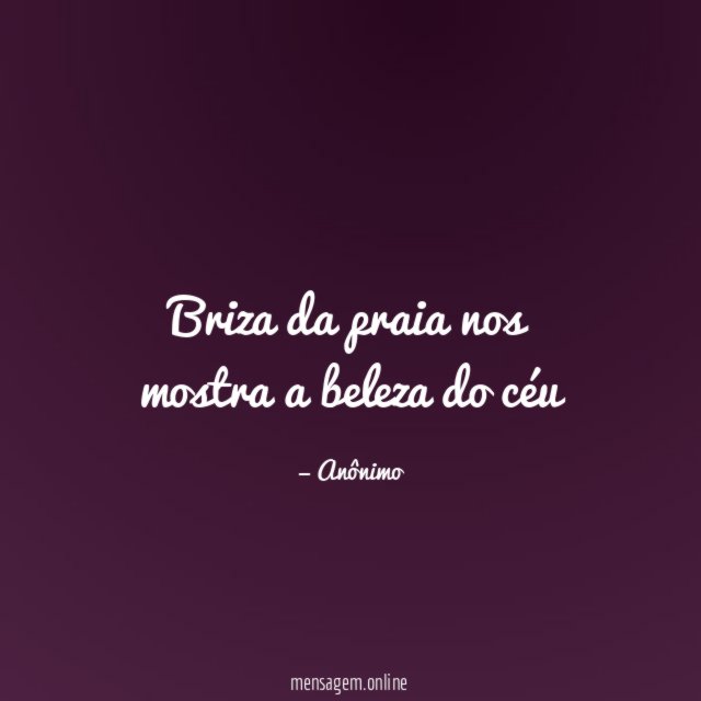 Briza da praia nos mostra a beleza do céu