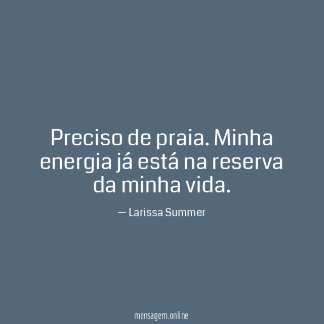 Preciso de praia