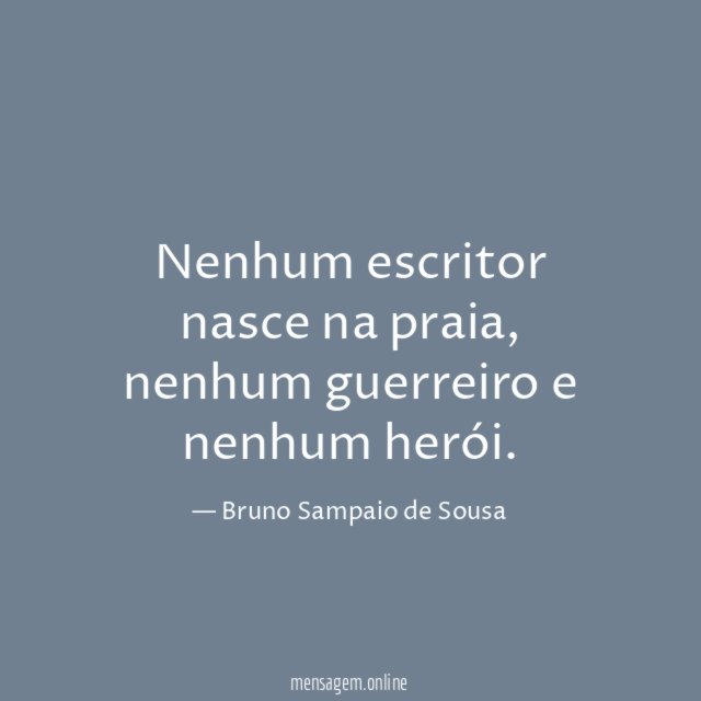 Nenhum escritor nasce na praia
