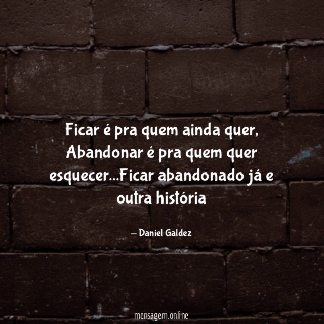 Ficar é pra quem ainda quer