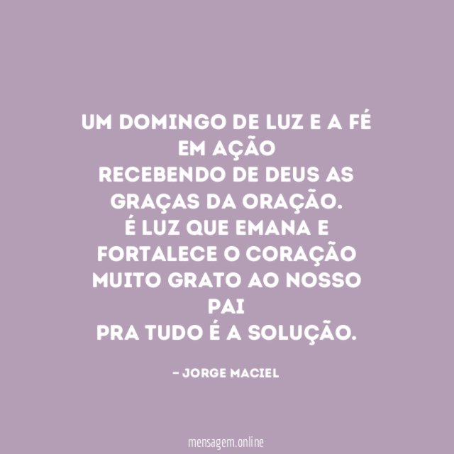 Um domingo de luz e a fé em