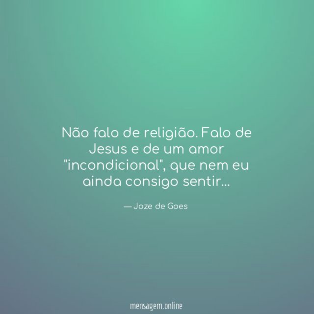 Não falo de religião