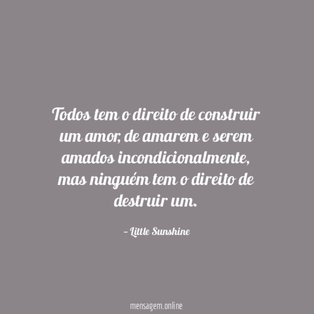 Todos tem o direito de construir um amor