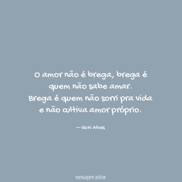 O amor não é brega
