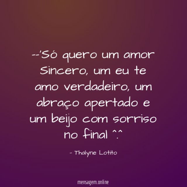Só quero um amor Sincero