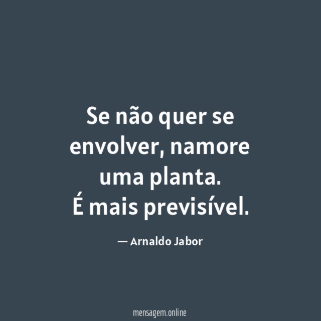 Se não quer se envolver