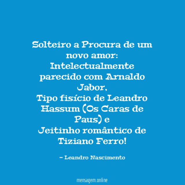 Solteiro a Procura de um novo amor