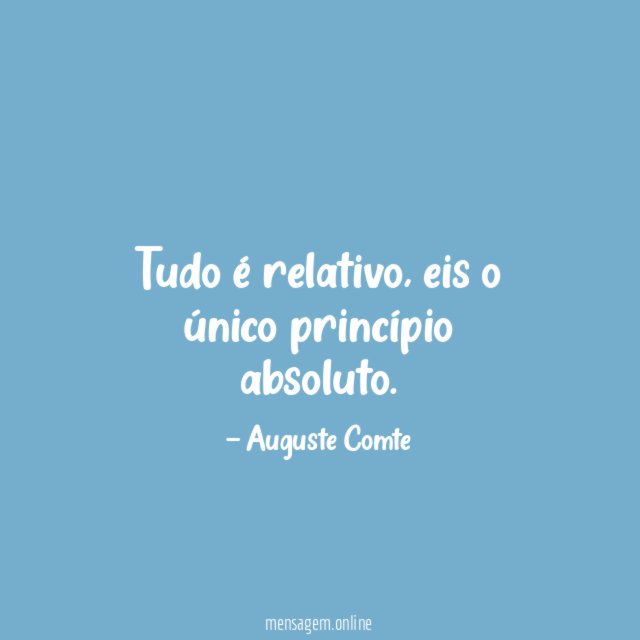 Tudo é relativo
