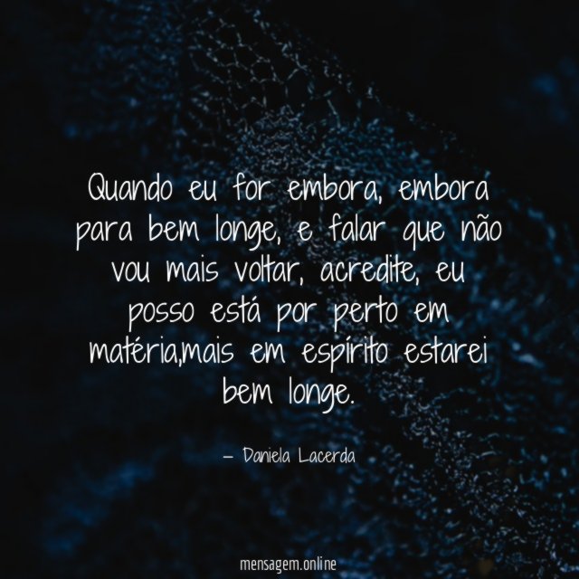 Quando eu for embora