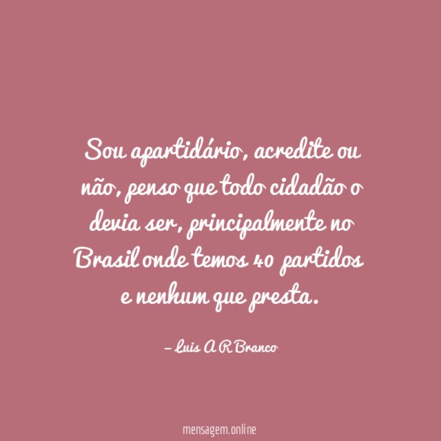 Sou apartidário