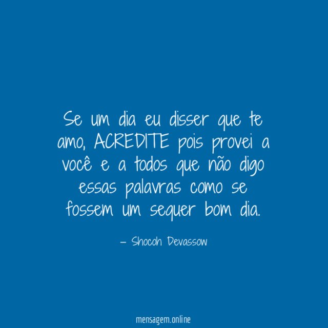 Se um dia eu disser que te amo