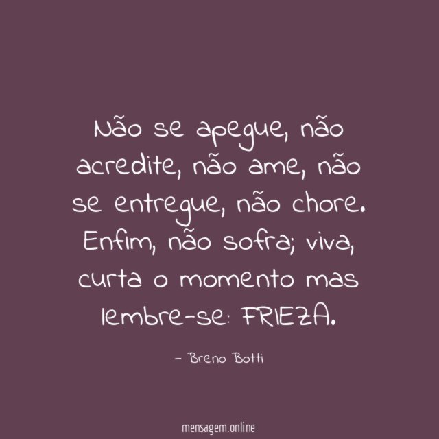 Não se apegue