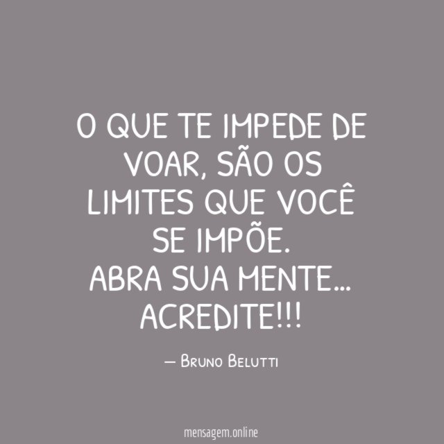 o que te impede de voar
