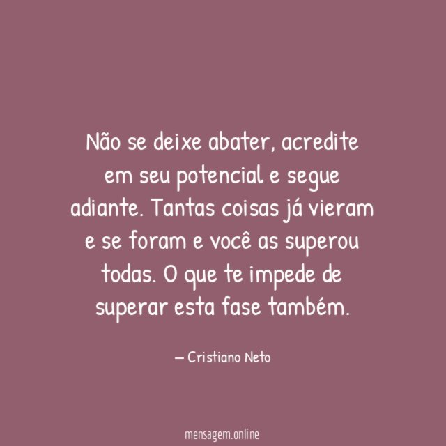 Não se deixe abater