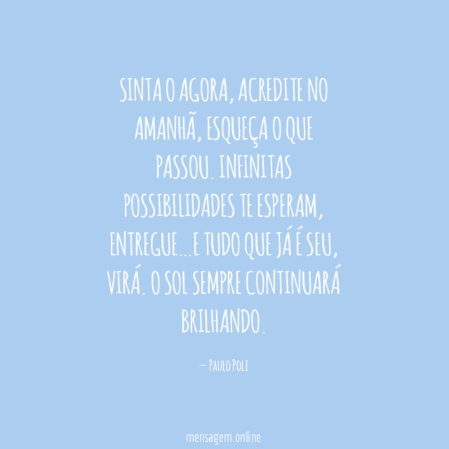 Sinta o agora