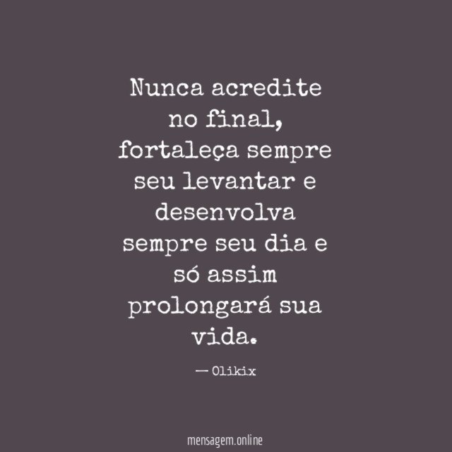 Nunca acredite no final