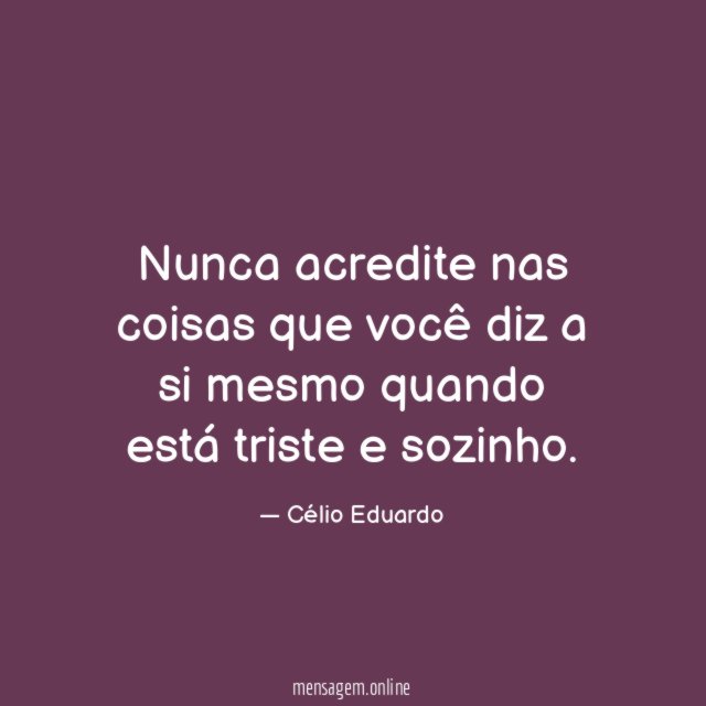 Nunca acredite nas coisas que você diz a